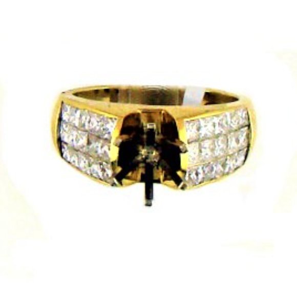 Invisible Setting Princess-Cut Diamond Ring in 18K Yellow  Invisible Set Princess Cut Diamonds on 18K YG Ring